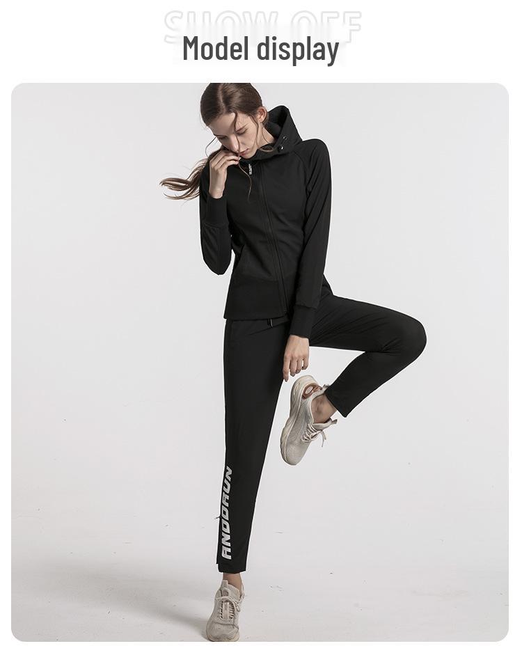 Women's Autumn/Winter Hooded Yoga Cardigan - Slim Fit, Long Sleeve Sportswear for Fitness & Running