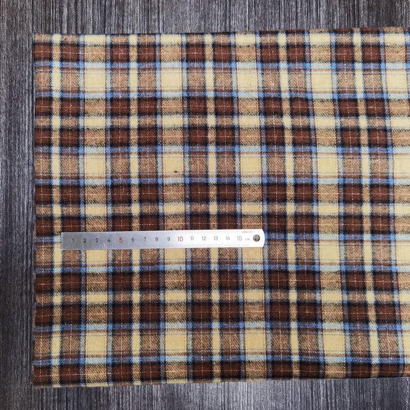 Spot Color-Woven Plaid Jacquard Fabric for Children's Autumn/Winter Brushed Polyester-Cotton Shirts