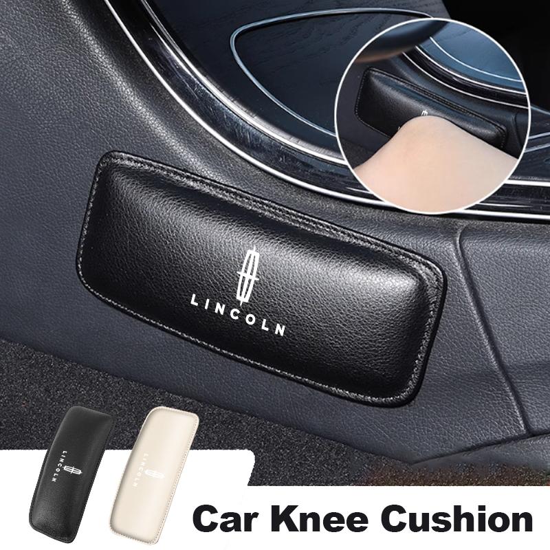 Car Leather Knee Pad Comfortable Memory Foam Auto Interior Accessories For Lincoln MKZ MKX Aviator Navigator Continental MKC MKT zj5