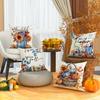 4PCS Polyester Fall Thanksgiving Throw Pillow Covers - Bright Pumpkin, Sunflower, Maple Leaf Patterns - Soft, Durable, Farmhouse Country Harvest Decor