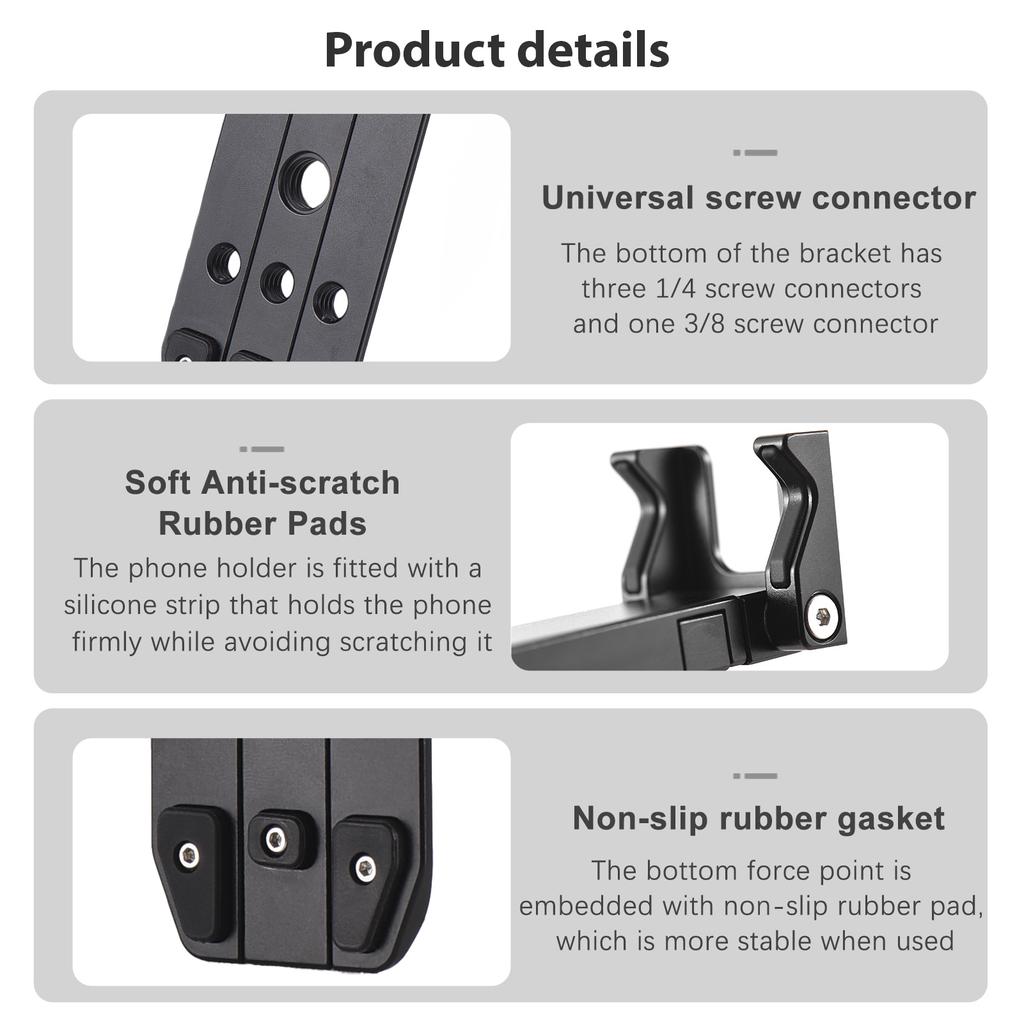 Multifunctional Desktop Phone Mount Foldable Phone Tripod Mount Adjustable Phone Holder Phone Clamp Replacement for