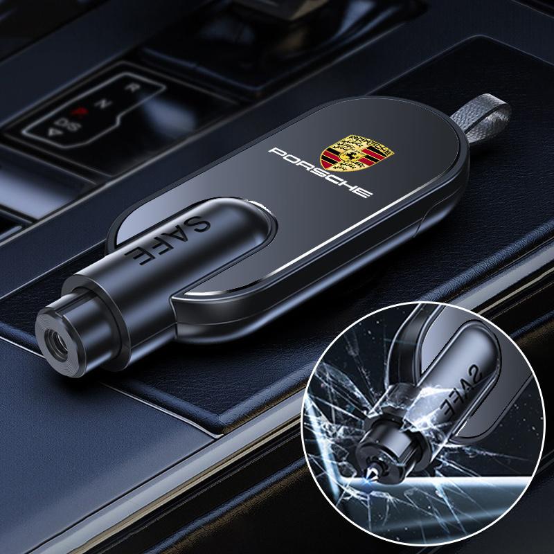 Pro Porsche 911 Cayenne Carrera-GT 928 Panamera Boxster Macan 918 718 Mini Přenosné Bezpečnostní Kladivo Rozbíječ Okna Auta Příslušenství