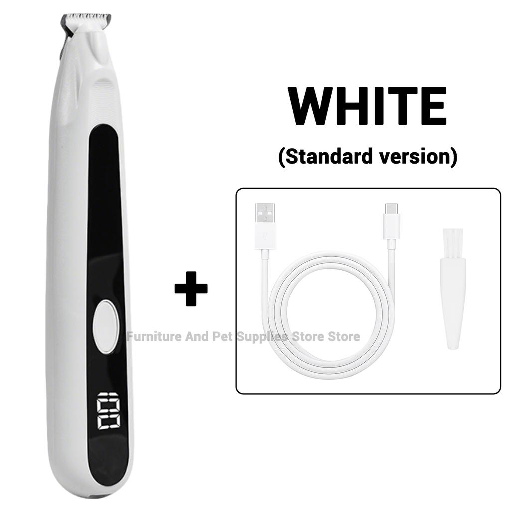 Pet Dog Electric Beauty Hair Trimmer with LED Light, Pet Foot Hair Electric Push Clipper, Silent Cat Facial Ear Foot Hip Shaver