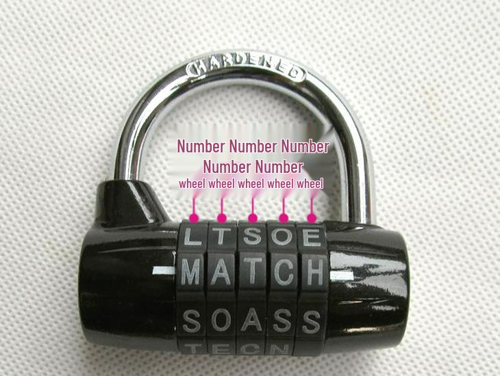 5-Digit Large Letter Combination Lock for Gym Lockers & Escape Rooms