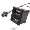 1PCS USB Female Socket Type-c Double-layer Socket Usb a Female Lamp Charging Socket with Cable Connector