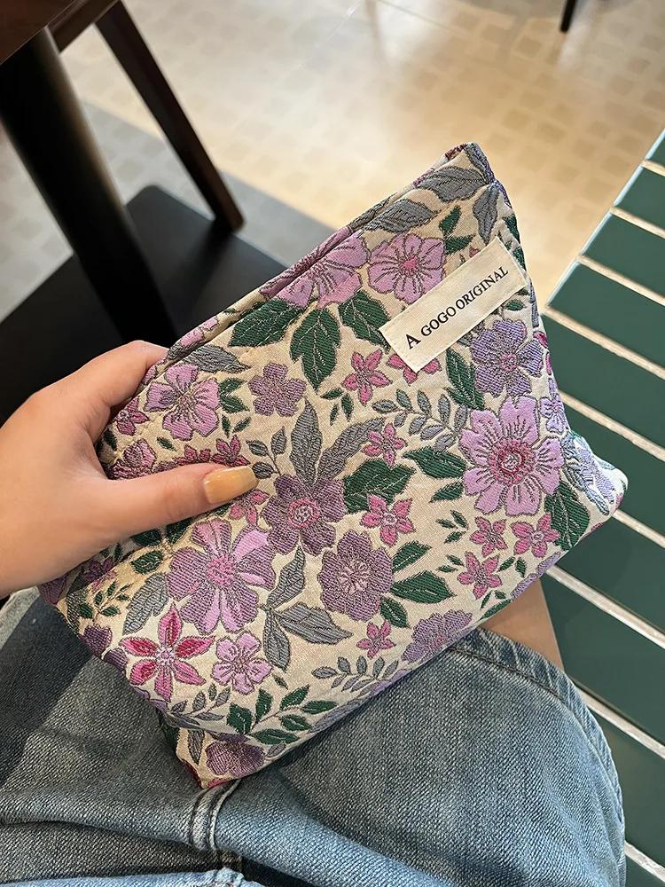 

Ins Floral Cosmetic Bag Women Clutch Bag Makeup Bags Portable Skincare Storage Bags Toilet Bag Makeup Pouch Travel Organizer
