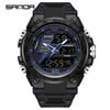 Sanda Men's Multifunctional Dual Display Luminous Waterproof Sports Watch for Teens