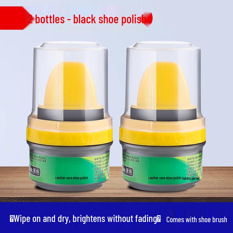 Black Genuine Leather Shoe Polish & Care Oil with Brush - Colorless, High-Grade Universal Shoe Wax