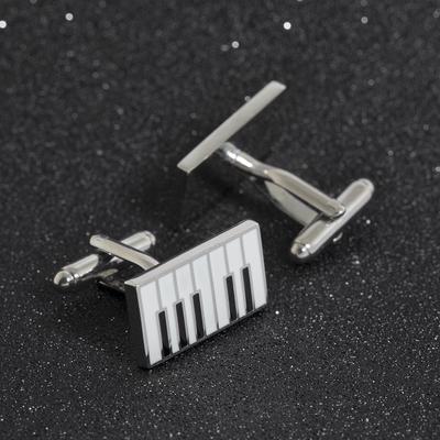 Classic Piano Keyboard Shaped Mens Cufflinks Musical Instrument Pianoforte Design Sleeve Button