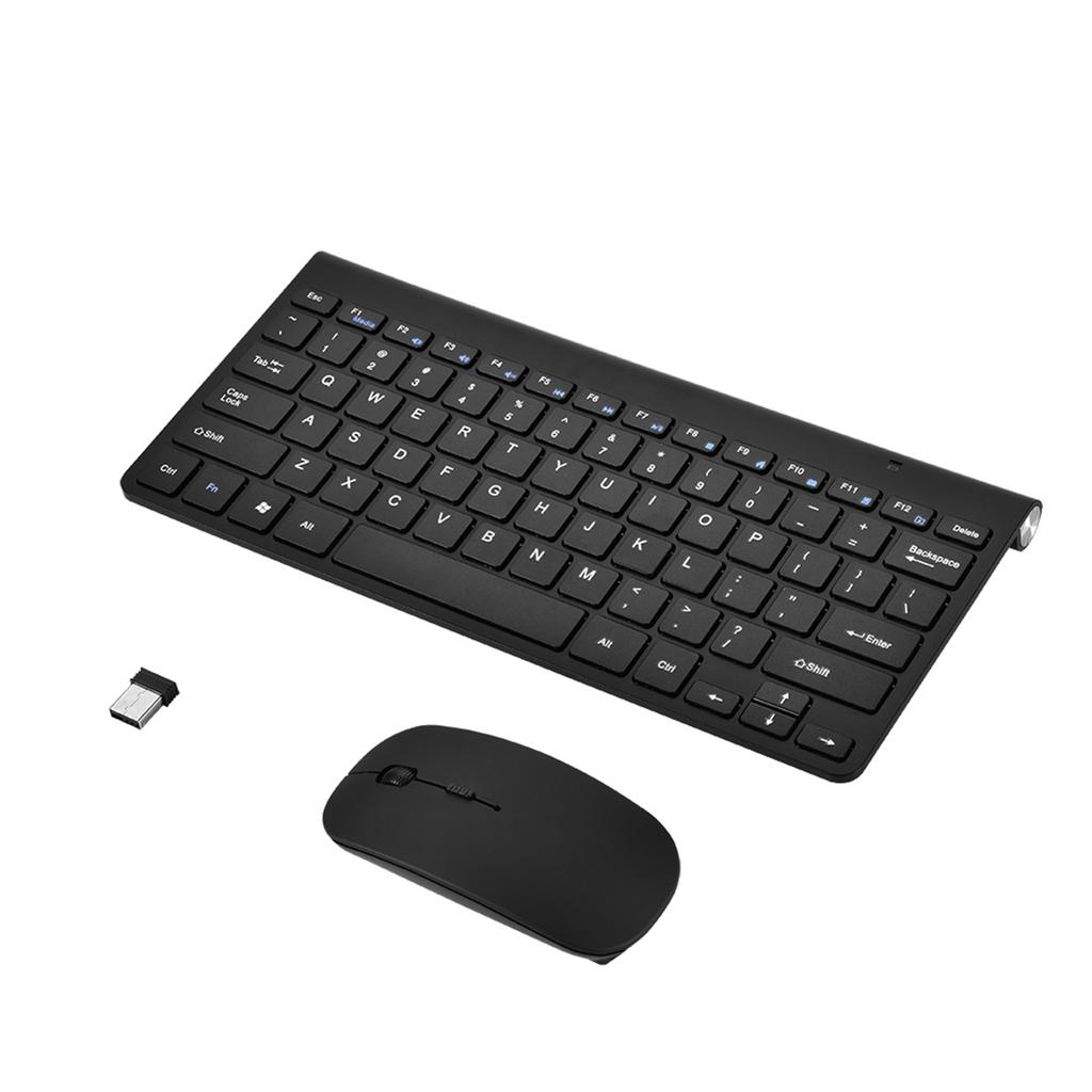 Slim 2.4GHz Wireless Keyboard and Mouse Kit for Desktop Laptop Black