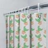 Green Cactus Plant Pattern Shower Curtain Waterproof Fabric Decorative Bathroom Accessories Cute Flower Garden Design (White Gre
