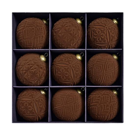 

9 шт. Бархатные елочные шары Ретро Небьющиеся шары Элегантные украшения для зимних праздников для дома, в помещении и на улице, для празднования