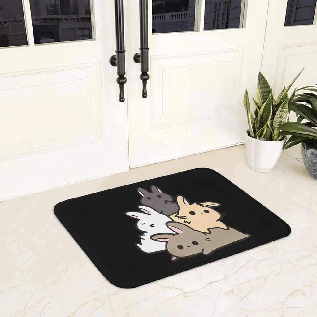 1pc Non-slip Cute Rabbit Home Doormat | Lightweight Polyester Machine Washable, Rectangular Welcome Rug for Indoor Decoration