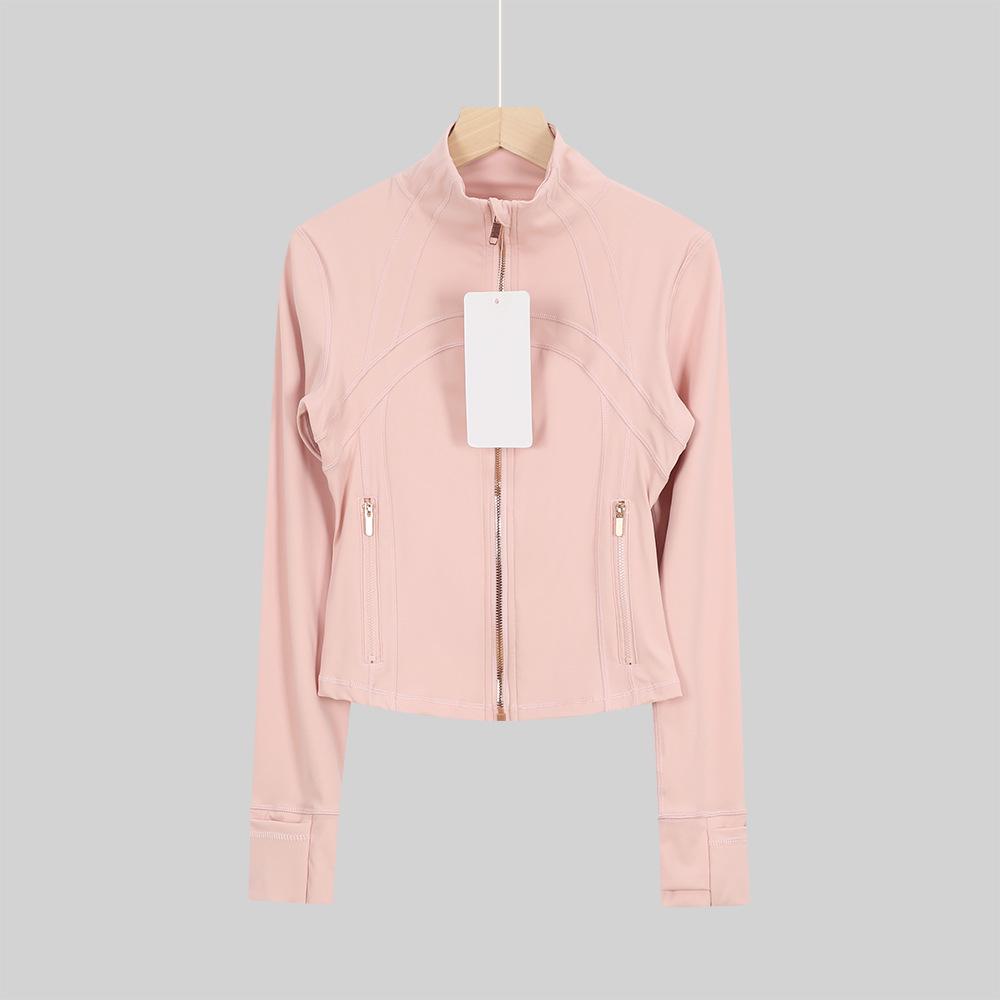 LULULACIE Women's Gold Zipper Stand-up Collar Slim Fit Sports Jacket