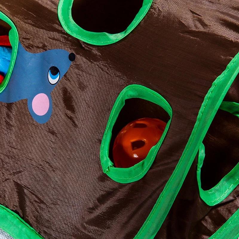 Gioco Gatti Topi Giocattolo Intelligenza Tenda a Campana con Tunnel di Gioco a 9 Fori per Gatti Pieghevole Giocattoli Caccia al Topo Mantiene Attivo il Gattino Giocattoli per Animali Domestici