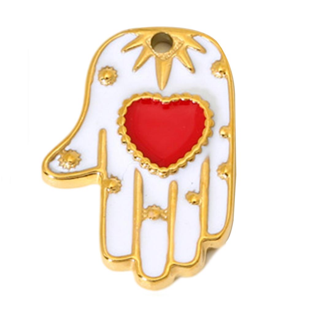 Modern Eye In Hand Designs Heart Shaped Pendant Necklace Stainless Steel 11 Variations Comfortable Fit