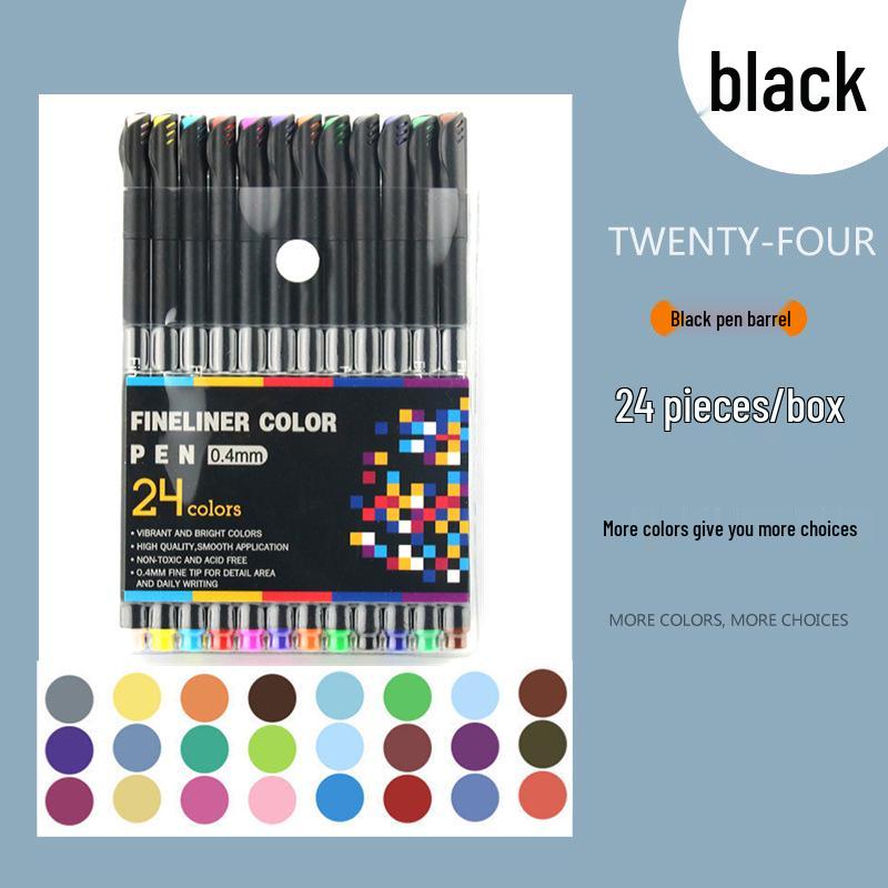 Cross-border Colored Fineliner and Art Brush Set for Children – Water-based Fiber Tip Pens