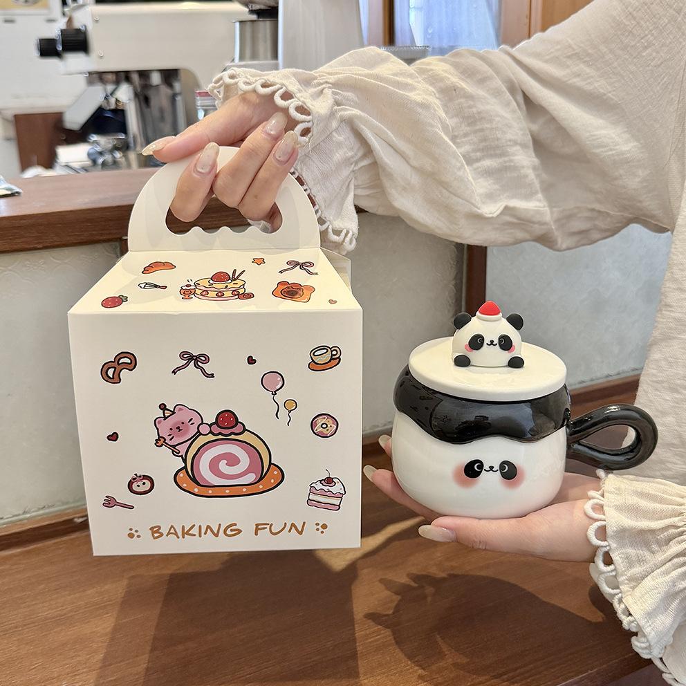 Send girls' girlfriends birthday gifts, cute cups, ceramic water glasses, girls' hearts, gifts, exquisite and practical gift boxes