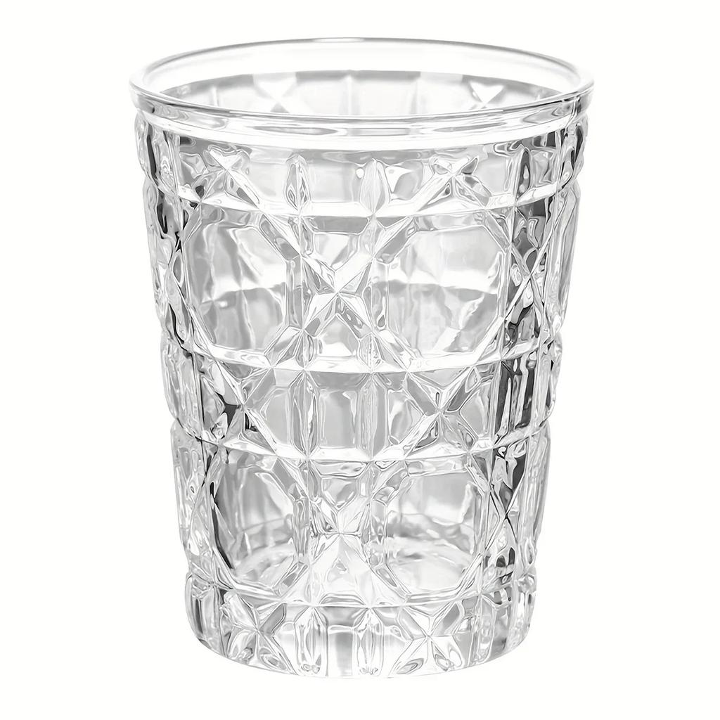 1 stück 310 ml Vintage Bunte Glas Geprägte Wassertasse Eiskaffeetasse Trinkgläser Für Saft Milch Tee Drinkware Glaswaren Geschenk