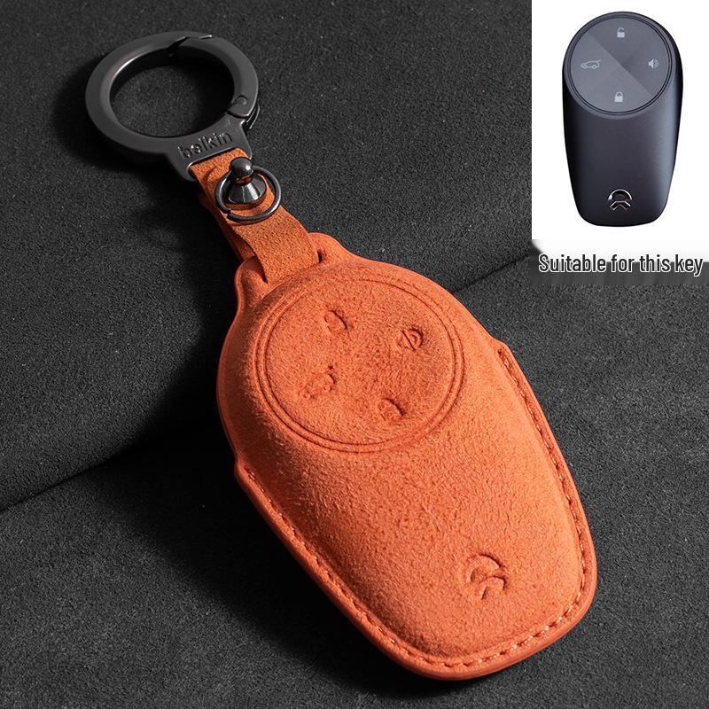 NIO Key Fob Protective Suede Shell for ES6, ES8, EC6, ES7, ET7, ET5 - Three-Color Buckle Design