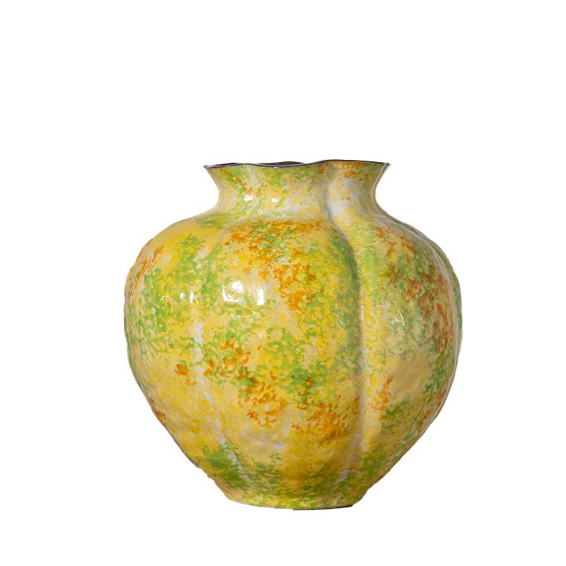 Vintage Floral Ceramic Vase New Chinese Style Home Decor for Living Room Tabletop Hydroponic Flowers Creative жёлтый