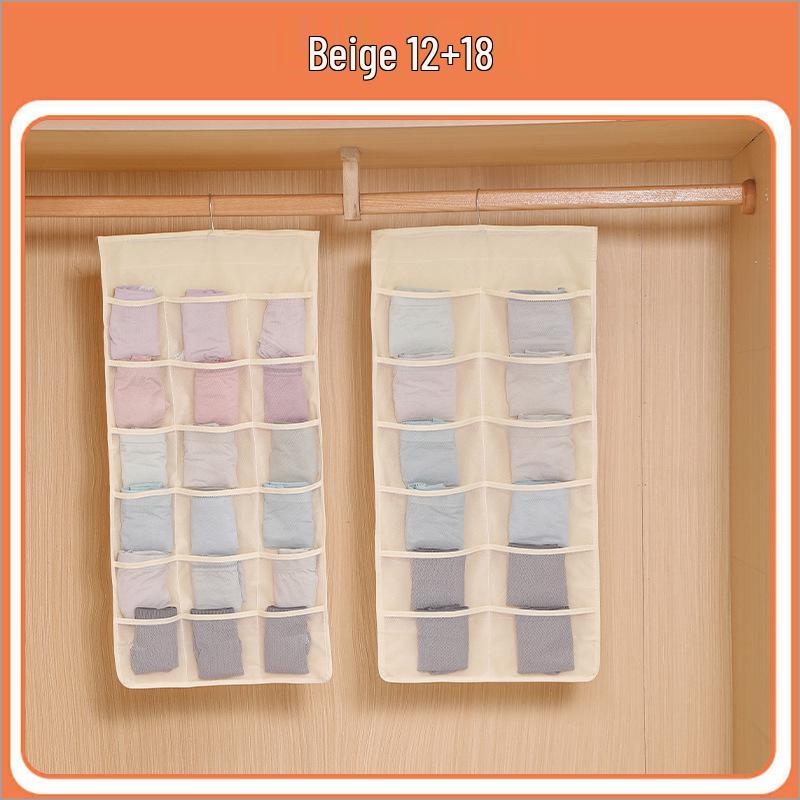 Dual-Sided Underwear Hanging Organizer for Wardrobe & Dorm