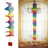 Kindergarten Classroom and Home Decorative Pendant Made of Wood with For Rainbow Wind Chime Motif In Twisted Style