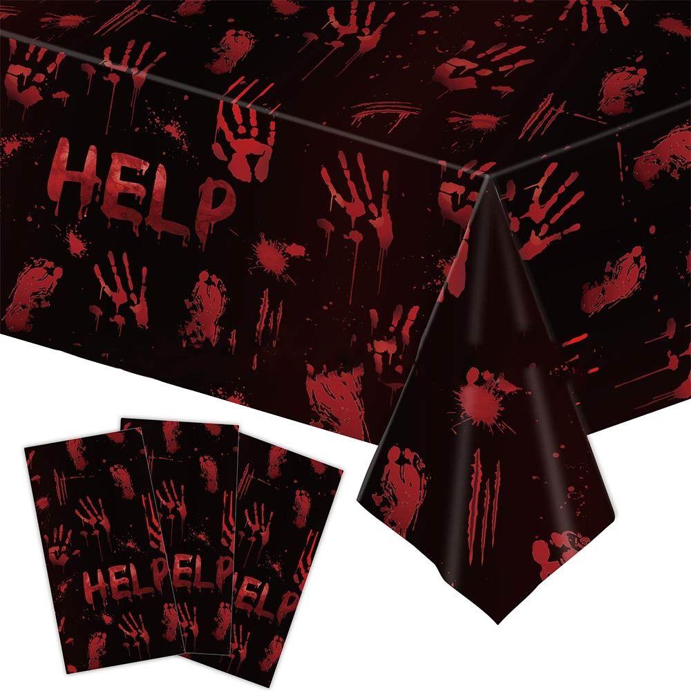 Disposable Plastic Halloween Tablecloth Bronzing Table Decoration Disposable Tablecloths Pumpkin Ghost Table Cover Halloween