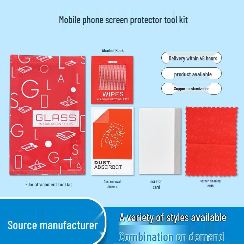 Neutral Mobile Phone Screen Protector Kit: Dust Removal Paste, Auxiliary Tools & Tempered Film Cleaning Set