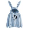 Women's Casual  Cap Drawstring Print Long Sleeve Hooded Sweatshirt