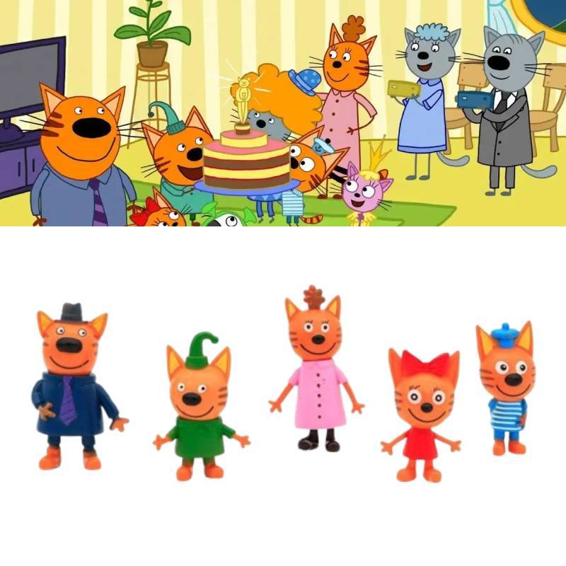 Kid E Cats Plastic Cake Toppers Set For Birthday Decorations With Collectible Toy Figures
