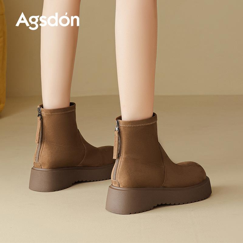 Augustine Platform Martin Boots Women's 2025 New Autumn Huge Good-looking British Style Short Boots Maillard Western Boots