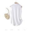 Sleeveless Summer Women Shirt Fashion Casual Loose Top Base Vest Elegant Lapel Office Streetwear Slim Fit Solid Color Blouse Basic Clothing