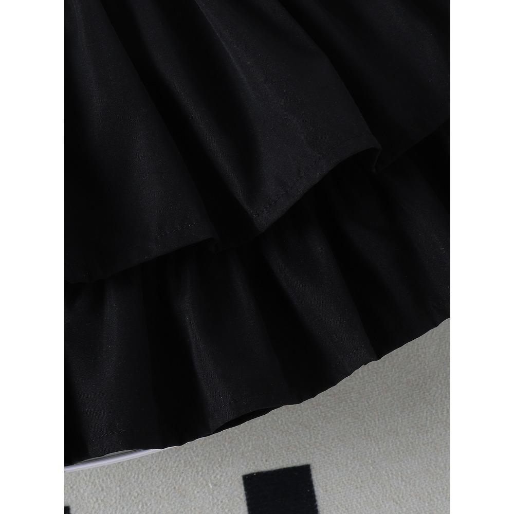 Dětské oblečení 6M-7Y Dívčí bílá košile s mašlí + černá dortová sukně Set Dětský kojenecký sukňový set