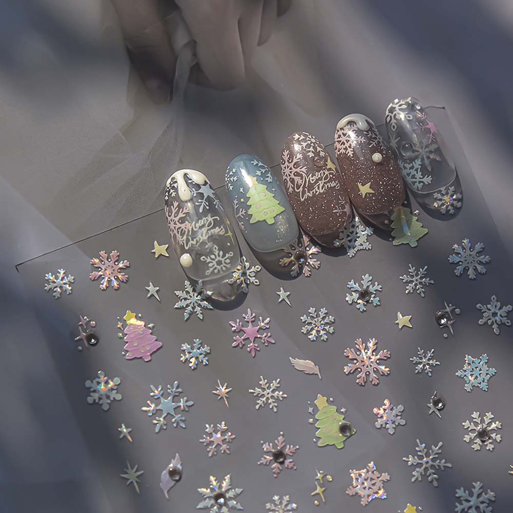 Nagelzubehör Weihnachts-Nagelsticker Neujahr Weihnachten Nageldekorationen Maniküre Ornamente