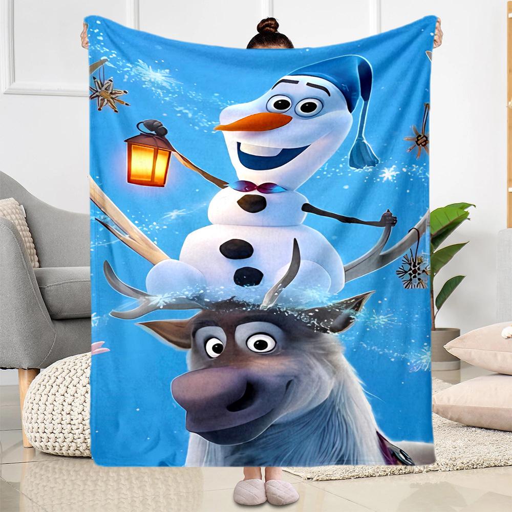 Winter Snowman Adventure Blanket Soft Warm Cozy Suitable for Seaside Chair Couch Four Seasons Universal Warmthful Decor