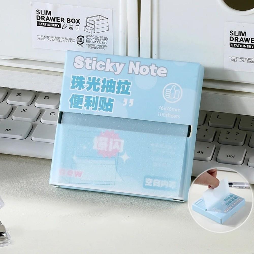 Pull Out Design Memo Pad Paper Translucent Message Stickers Sticky Notes  Office School Stationery