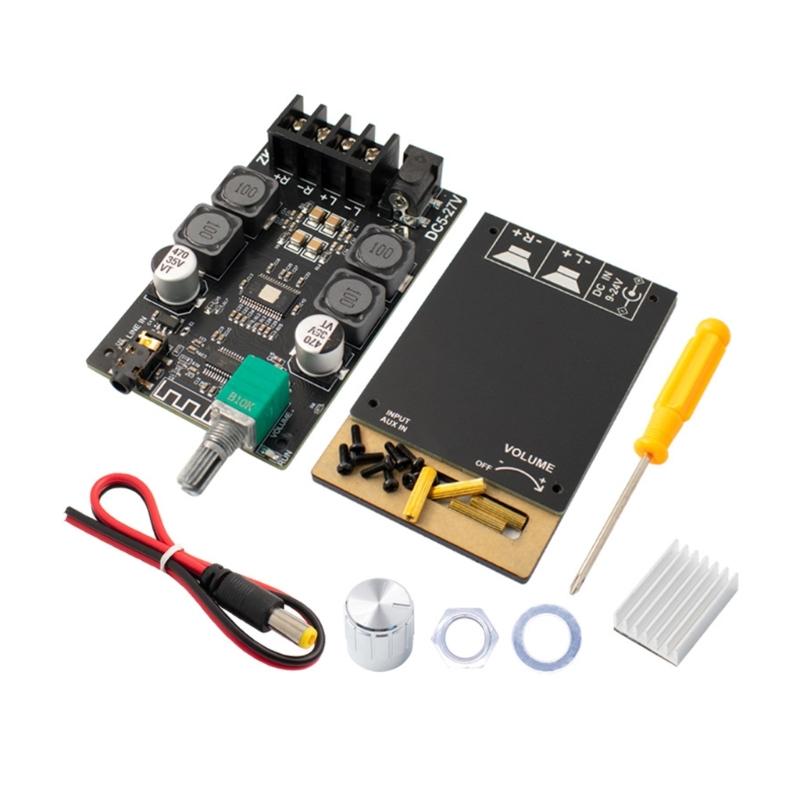 2x50W Wireless Bluetooth-compatible Stereo Receiver Digital Amplifier Board Power Supply DC5V-27V