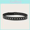 Color Solid Fashionable Star And Rivet Decor Women Casual Belt For Use Daily