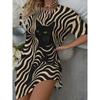 Women's Plus Size Printed Short Sleeve Round Neck Casual Breathable Dress