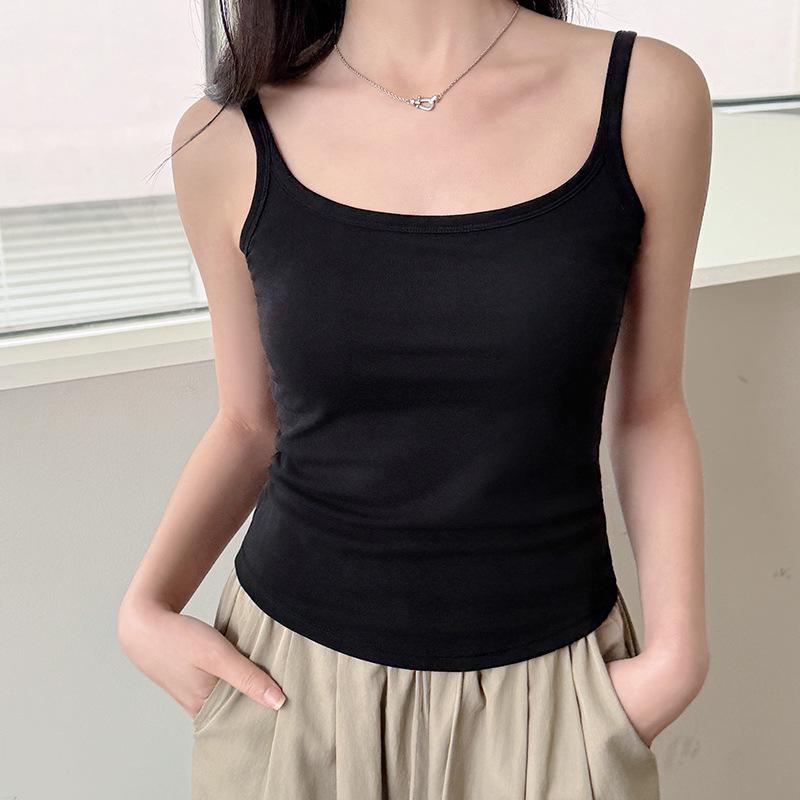 

Однотонная майка из лиоцелла и хлопка облегающего кроя со встроенными чашками - Тонкое цельное нижнее белье/верхняя одежда One Size (Recommended 80-130 kg)