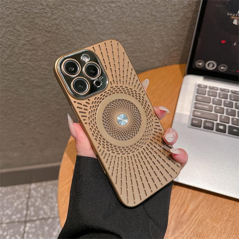 

For iPhone 12 13 14 15 16 Pro Max Magnetic Heat Dissipation Magsafe Phone Case Glass Camera Protector Ultra Thin Shockproof Case For iPhone 16 ProMax