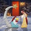 5.5FT Outdoor Lighted Nativity Scene Waterproof With Light Nativity Scene Christmas Decoration Yard Decoration Easter