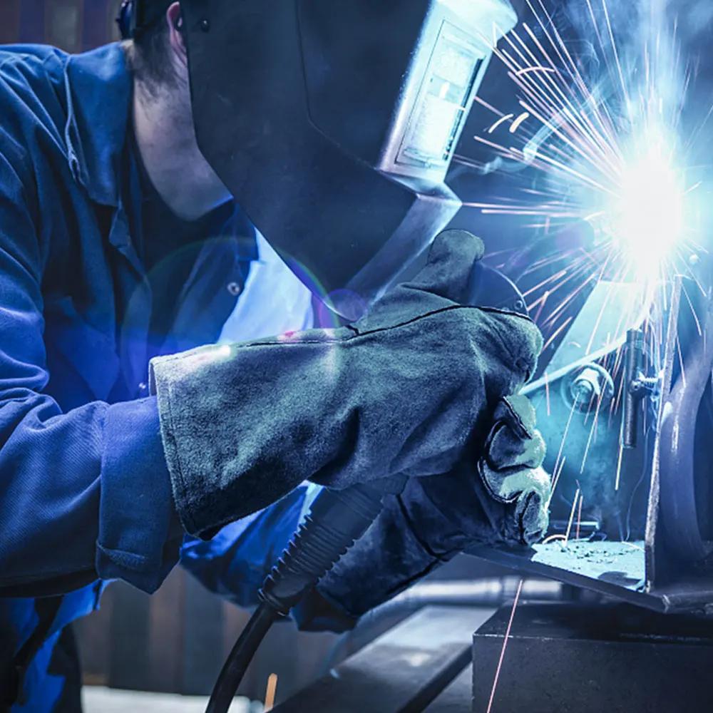 Welding Gloves Work Welder's Cowskin Leather Barbecue Gloves Grill BBQ Garden Protective Heat Resistant Long Sleeve 2415