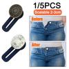 1/5 bucăți prelungitor de nasturi magice din metal pentru pantaloni, cusut gratuit, extensii de talie retractabil, reglabili, extensii de talie pentru butoane