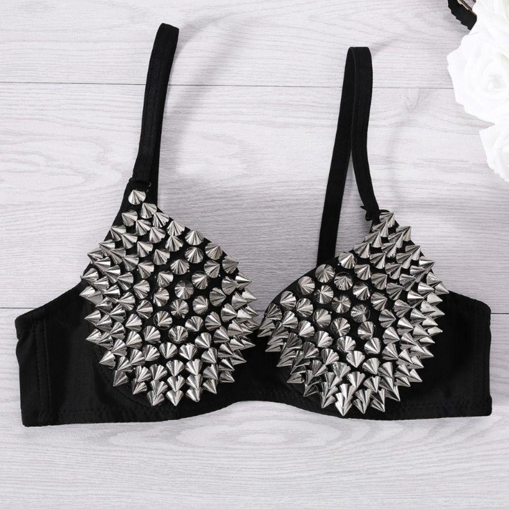 Punk Y2k Rivet Bra Shockproof Underwear for Women Intimates Push Up Bra  Summer