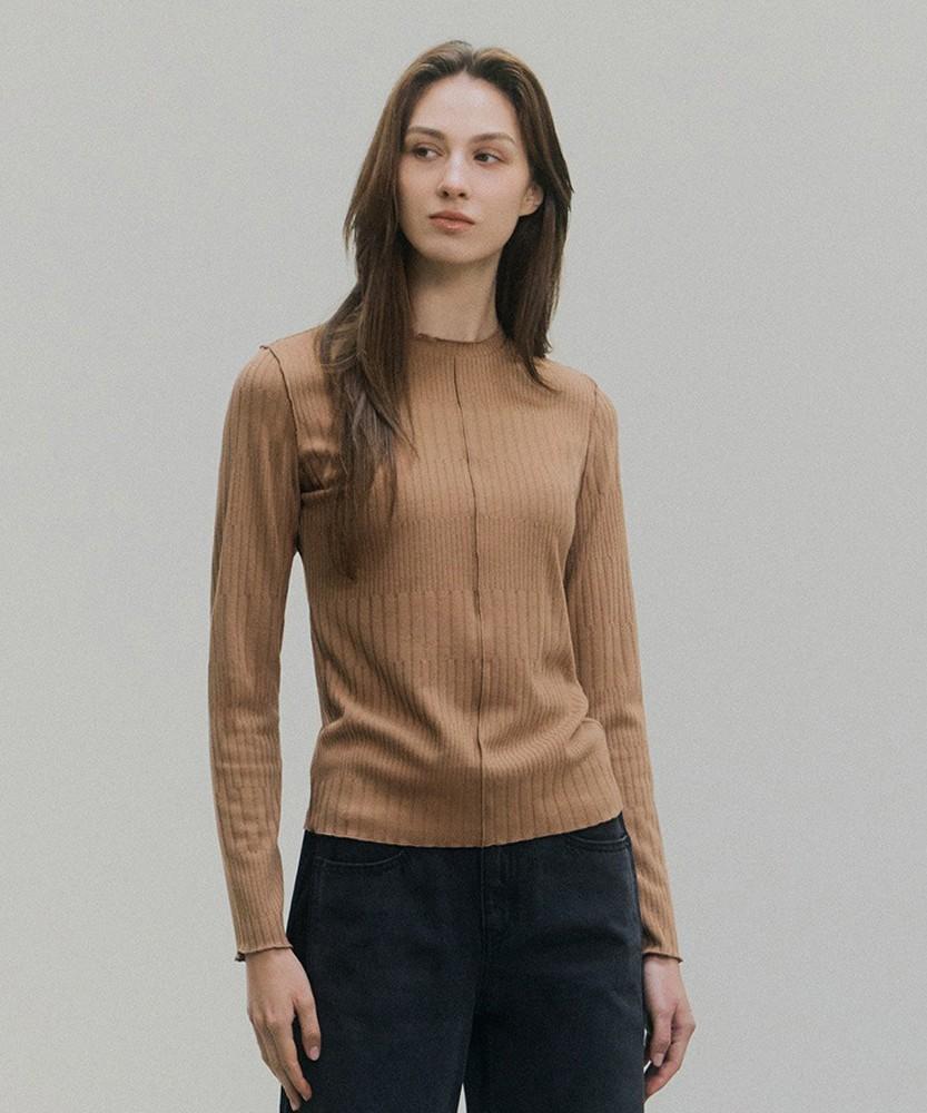 BARNEYS NEWYORK 26Fw Letters Frill Pullover Camel