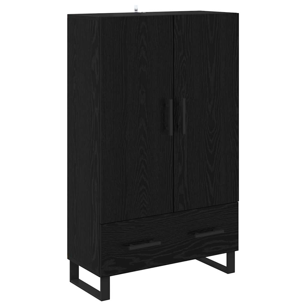 Highboard in Black Oak Look 69.5 x 30 x 115 cm Particleboard
