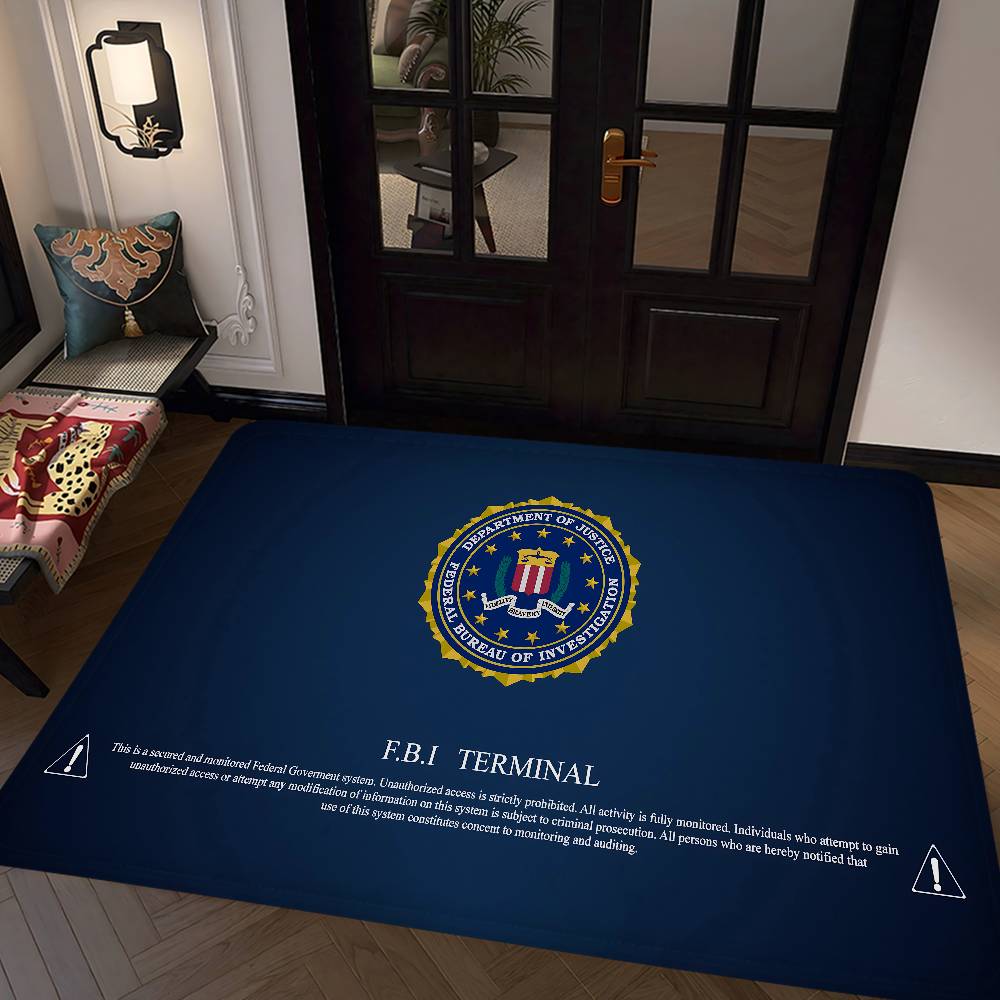 Polizei FBI Zimmerteppiche Retro Mehrfachauswahl Wohnzimmer Küchenteppich Rutschfest Willkommensteppich