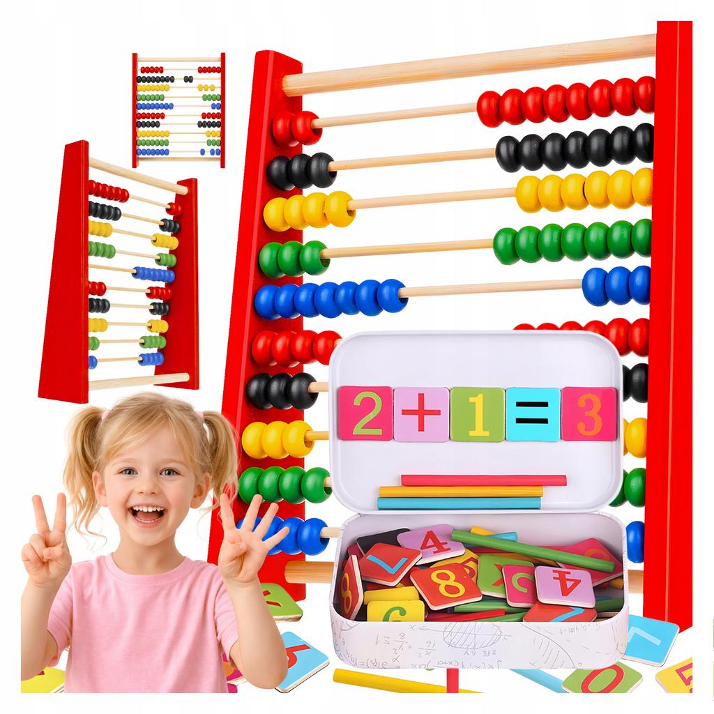 Educational Set Counting Sticks Metal Can + Red Bacode